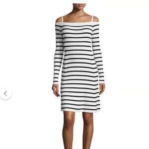 NWT!Theory Womens Pirellia St Ivory Knit Striped Sweaterdress Small